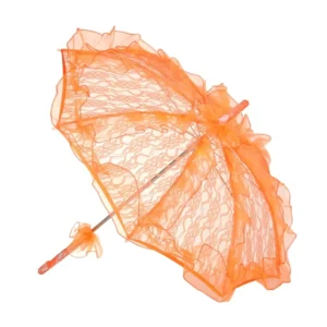 Semi Automatic Lace Wedding Umbrella European Style Straight Parasol Bridal Photo Prop Outdoor Decoration