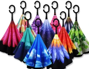 Semi-Automatic Reverse Inverted Car Folding Windproof Waterproof Umbrella