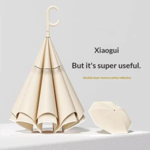 Semi-Automatic Reverse Long-Handle Women’s Dual-Use Extra-Large Double-Layer Car Umbrella UV Protection Umbrella