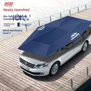 Semi-Automatic Sports Design Car Sunshade Umbrella Canopy 4.2m x 2.2m Sun and Rain Protection