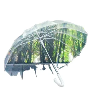 Semi-Automatic Transparent Long-Handle Umbrella, Windproof, Rain Protection, Clear Field of Vision