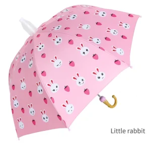 Semi automatic Cartoon Kids Umbrella Black Glue Lovely Sunny and Rainy Umbrella Children’s Umbrella Cartoon with Logo Minimalist