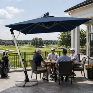Side Patio Umbrella with UV Protection Wind Resistant Outdoor Parasol for Garden and Backyard Use