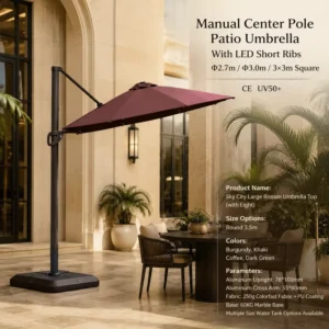 Side Post Patio Parasol for Resort Garden Sofas and Dining Sets