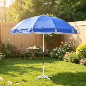Silver-Coated 1.5m Large Portable Vented Windproof Outdoor Sun Umbrella for Patio Beach