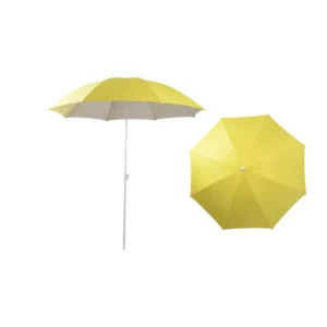 Silver-Coated Traditional Waterproof Tilt Beach Umbrella with Aluminum Pole and Polyester for Courtyard, Gym, and Hotel Use