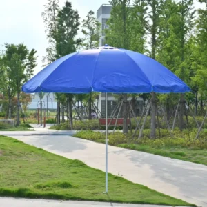 Silver Coating Double Layer 170cm Sun Umbrella Thick Ribs UV Block Wind Resistant Waterproof Outdoor Beach Garden Stall Parasol