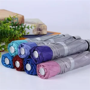 Silver Rubber Classic Manual Three-Folding Iron Ribs Sunny Rainy 95cm Sunshade Umbrella