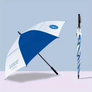 Silver UV-Coated Windproof Air-Vented Double-Layer Golf Umbrella