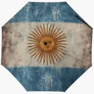 Simple Long Term Keep Argentina Fully Automatic Umbrella Practical Folding Umbrella National Feature Flag Themed Painted Element