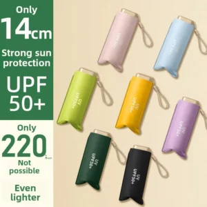 Six-Fold Folding Umbrella with Advertisement Printing for Women, Sun and Rain Protection