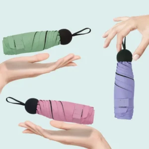 Small Mini Pocket Ladies Uv protection 5 Folding Wedding Umbrella with logo