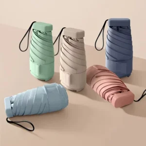 Small Mini Umbrella With Case Lightweight Portable Parasol Perfect for Travel Outdoor Sun&Rain Umbrellas