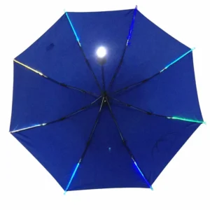 Smart Modern Manual Pongee Straight Umbrella with LED Light and Fiberglass Ribs for Party Use All in One
