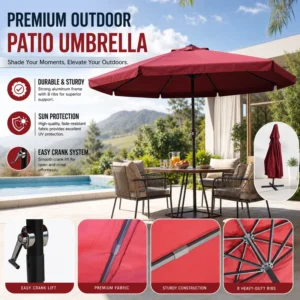 Solar LED Square Cantilever Parasol Aluminum Garden Umbrella Custom For Outdoor Restaurants Patios Hotel Courtyard