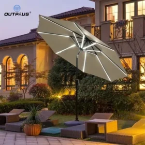 Solar Led Lights Umbrellas Garden Parasols Outdoor Giant Patio Parts Garden Parasol Umbrella