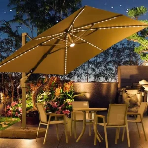Solar Parasol Led Light Chain Beach and Garden Uv Cantilever Sun Umbrella