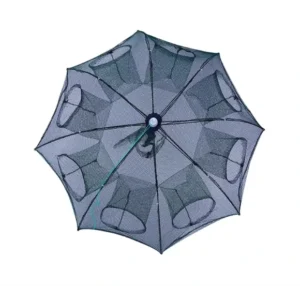 Source Factory 8 Entrance Nylon High Strength Galvanized Stainless Steel Frame 95cm Diameter Umbrella Shrimp Trap Fishing Tool