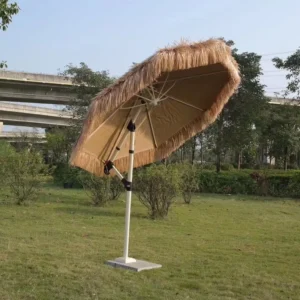 Source Factory Aluminum Side-Pole Cantilever Umbrella with Stone Base, Foldable, Windproof, for Outdoor Parks