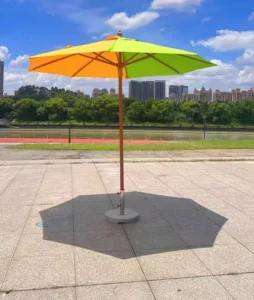 Source Factory Beach Umbrella with Long Handle, Metal Pole, Two Tone Stitching Canopy for Patio