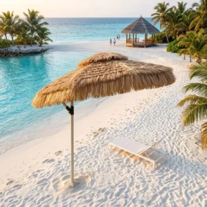 Source Factory Cantilever Patio Umbrella Heavy Duty Aluminum Marble Base Foldable 360 Spin for Hotel Poolside Pavilion