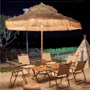 Source Factory Double-Layer Round Straw Umbrella Large Square Round Hotel Pavilion Garden Shade Custom Logo