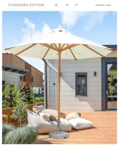 Source Factory Double Roof Center Pole Umbrella Steel Pole Waterproof Polyester Custom Design for Cafe Hotel Pavilion Garden