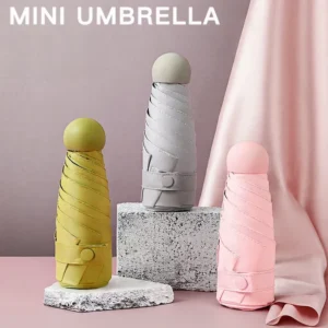 Source Factory Fast Delivery Ultra Light Waterproof UPF 50+ 5 Folding Capsule Mini Pocket Umbrella for Travel & Office