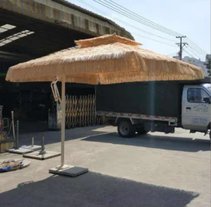Source Factory Heavy Duty Aluminum Cantilever Pagoda Umbrella Poolside Column Shade Sail Garden Patio Tiki Palm for Park