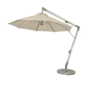 Source Factory High End Beach Patio Umbrella with Luxury Base and Wood Frame Garden Stand Outdoor Sun Shade Canopy
