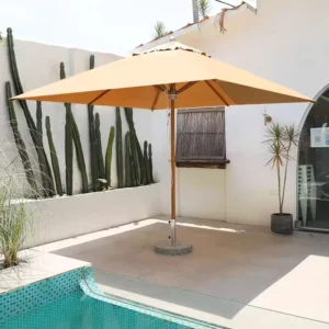 Source Factory Modern High End Aluminum Square Pole Foldable Patio Umbrella for Hotel Pool Park Picnic Outdoor Sun Shade Area