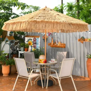 Source Factory Outdoor Tiki Pavilion Thatch Umbrella Shade UV Protected Waterproof Straw Roof Canopy for Resort Beach Pool Patio