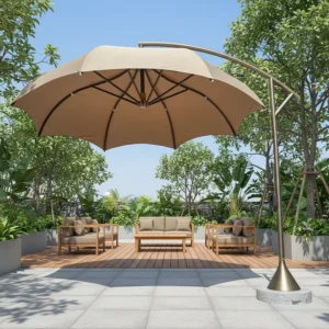 Source Factory Waterproof UV Pavilion Umbrella Large Foldable Design Custom Logo Print for Outdoor Restaurant Park Garden Shade