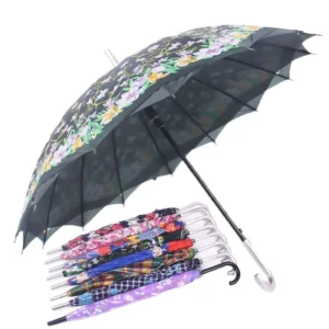 South America Polyester Straight Handle Curve Handle Cross Double-Layer Canopy Manual 23-Inch 16K Umbrella