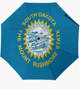 South Dakota US State Flag Umbrella, Waterproof, Auto Open/Close, UV Coating