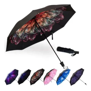 Souvenir Commercial Pongee Gift Folding Umbrella Custom Logo Printing Manual Foldable Umbrella