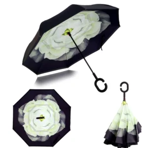 Special Quality China Reverse Hands Free Double Layer Creative Inverted Manual Fiberglass UV Protection Umbrella
