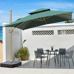 Spot Solar Led Aluminum Pole Windproof Patio Umbrellas Beach Sun Parasols Sombrilla De jardin for Dining