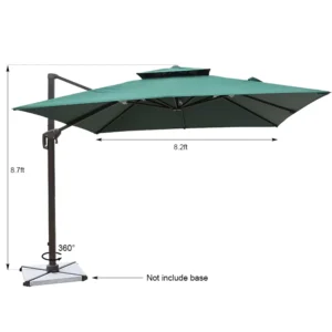 Square Anti-UV Cantilever Sunshade Modern Garden Patio Hotel Beach Umbrella