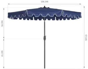 Square Outdoor Garden Swimming Pool Sunshade Waterproof Courtyard Umbrella With Baffle