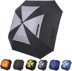 Square Vented Double-Canopy Automatic Golf Umbrella, 30/60 Inch