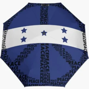 Stain-Resistant Honduras National Flag Emblem Pattern Print Folding Fully Automatic Umbrella