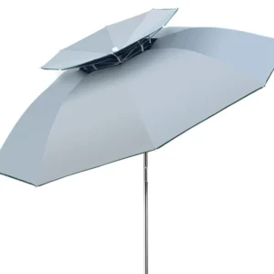 Stainless Steel Fishing Umbrella 2.4 Meters Vinyl Shade Sun and Rain Protection
