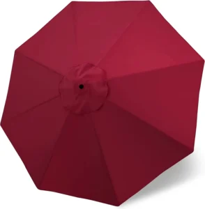 Stainless Steel Pole Table Umbrella Replacement 9 ft Red Patio Umbrella for 8 Ribs