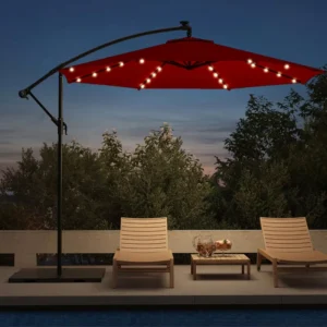 Steel Outdoor Garden Cantilever Patio Umbrella with Hanging Offset Design for Beach and Sun Protection