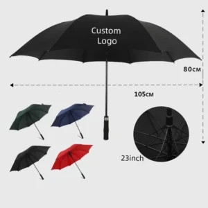 Stick Umbrellas Custom Eco Fabric Semi Automatic Straight Branded Large Windproof Golf Umbrellas With Logo Printing