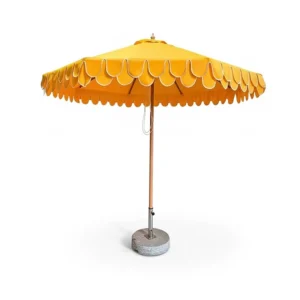 Storm Wave Double-Hem Aluminum Yarn-Dyed Polyester Manual 8-Rib Center-Pole Outdoor Sunshade