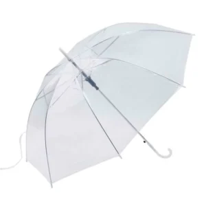 Straight 23 Inch See-Through Clear POE Transparent Umbrella for Japanese