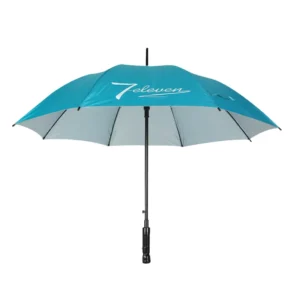 Straight Automatic Umbrella, Silver-Coated, Metal Shaft, Polyester, Plastic Top, UV Protection for Travel