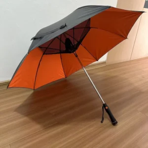 Straight Classic Manual Umbrella with Misting Fan Cooling, Metal Shaft, 105cm, for Fishing, Golfing and Travel
